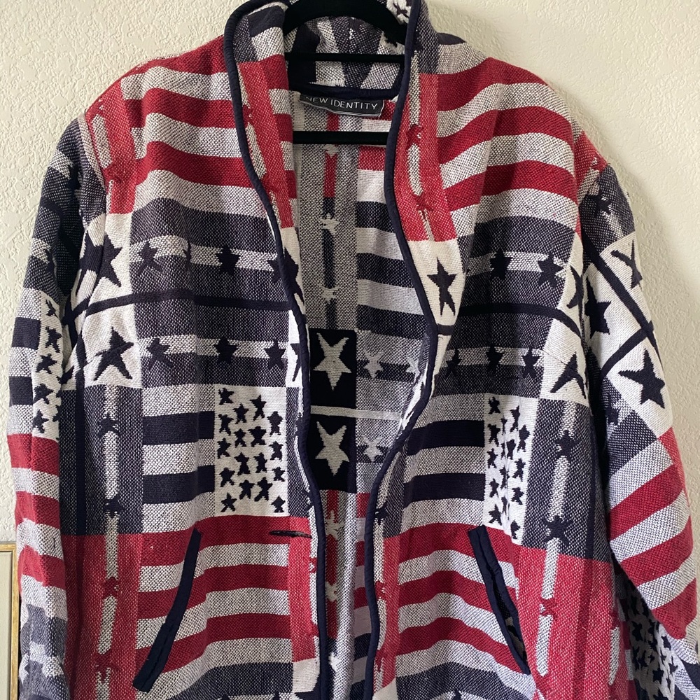 Vintage American flag cardigan.